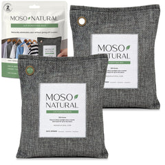 MOSO NATURAL front packaging showing two charcoal bags and benefits
