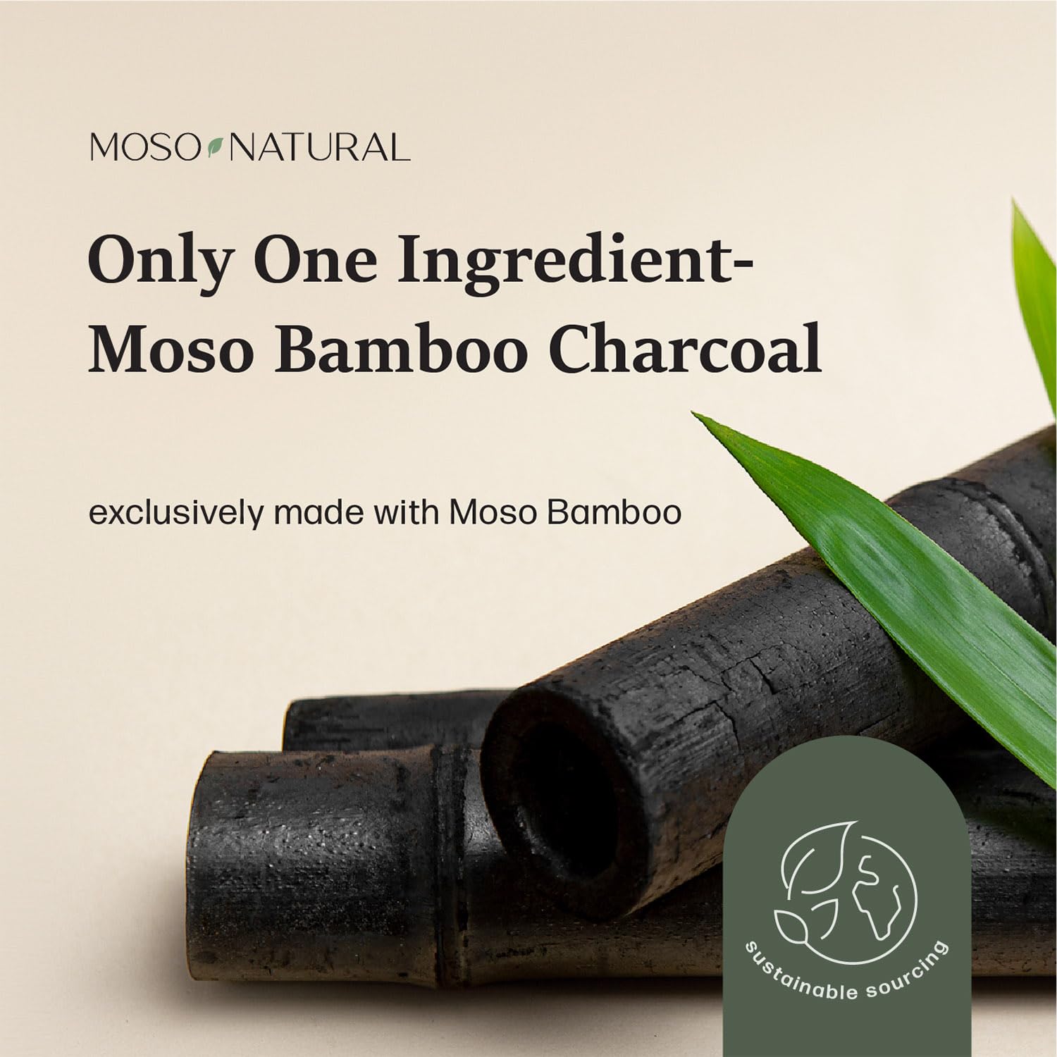 MOSO NATURAL bag held in hand to show 200g size and portable convenience