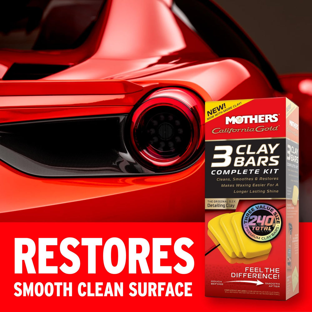 Mothers clay bar close-up texture showing pliability for safe removal