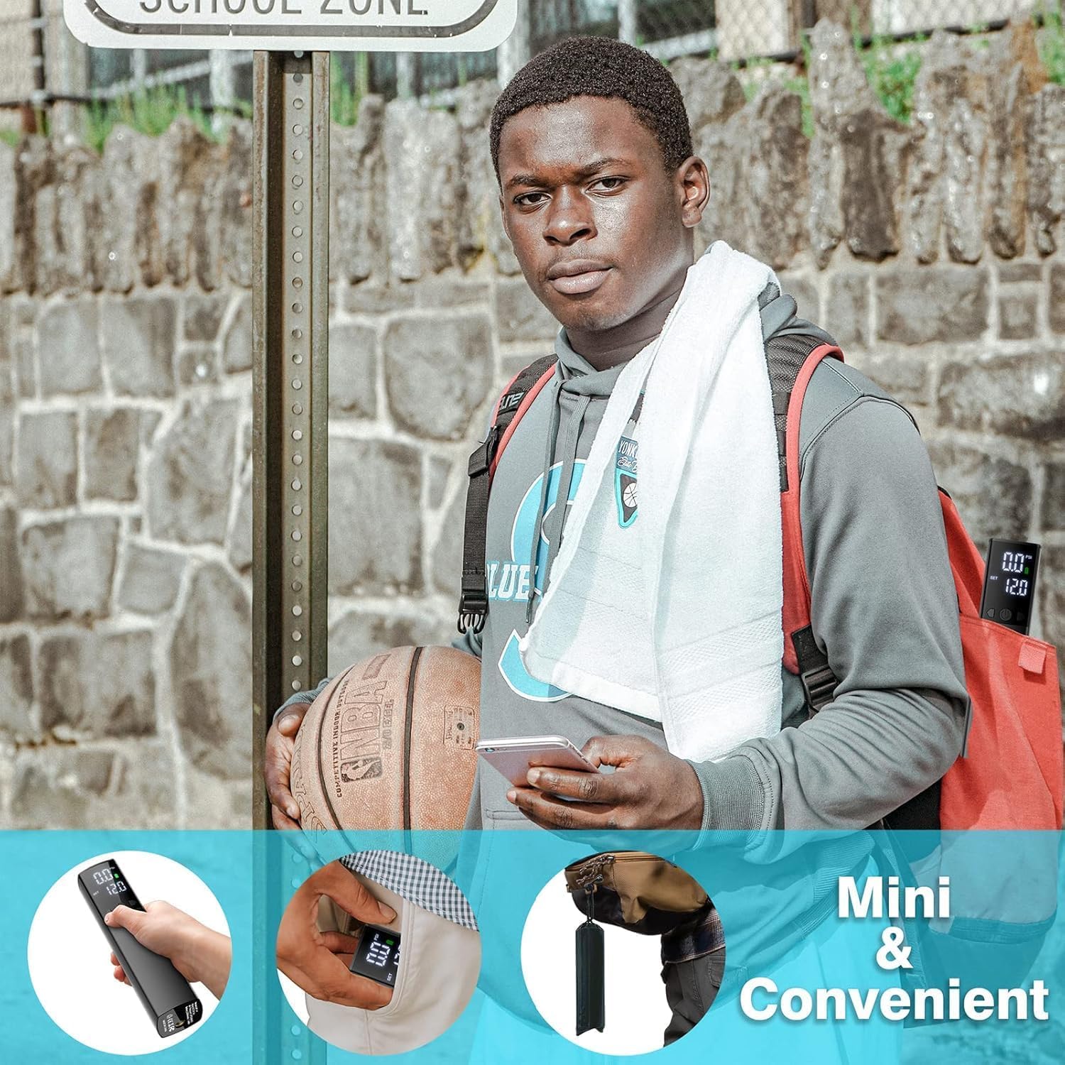 Motorenbau next to a smartphone to show size comparison and pocketability