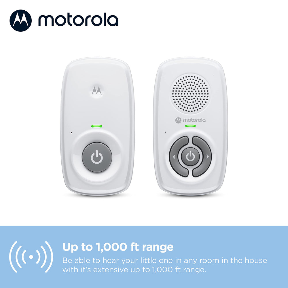 Motorola Nursery baby unit microphone close-up highlighting high-sensitivity sound pickup