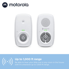 Motorola Nursery baby unit microphone close-up highlighting high-sensitivity sound pickup