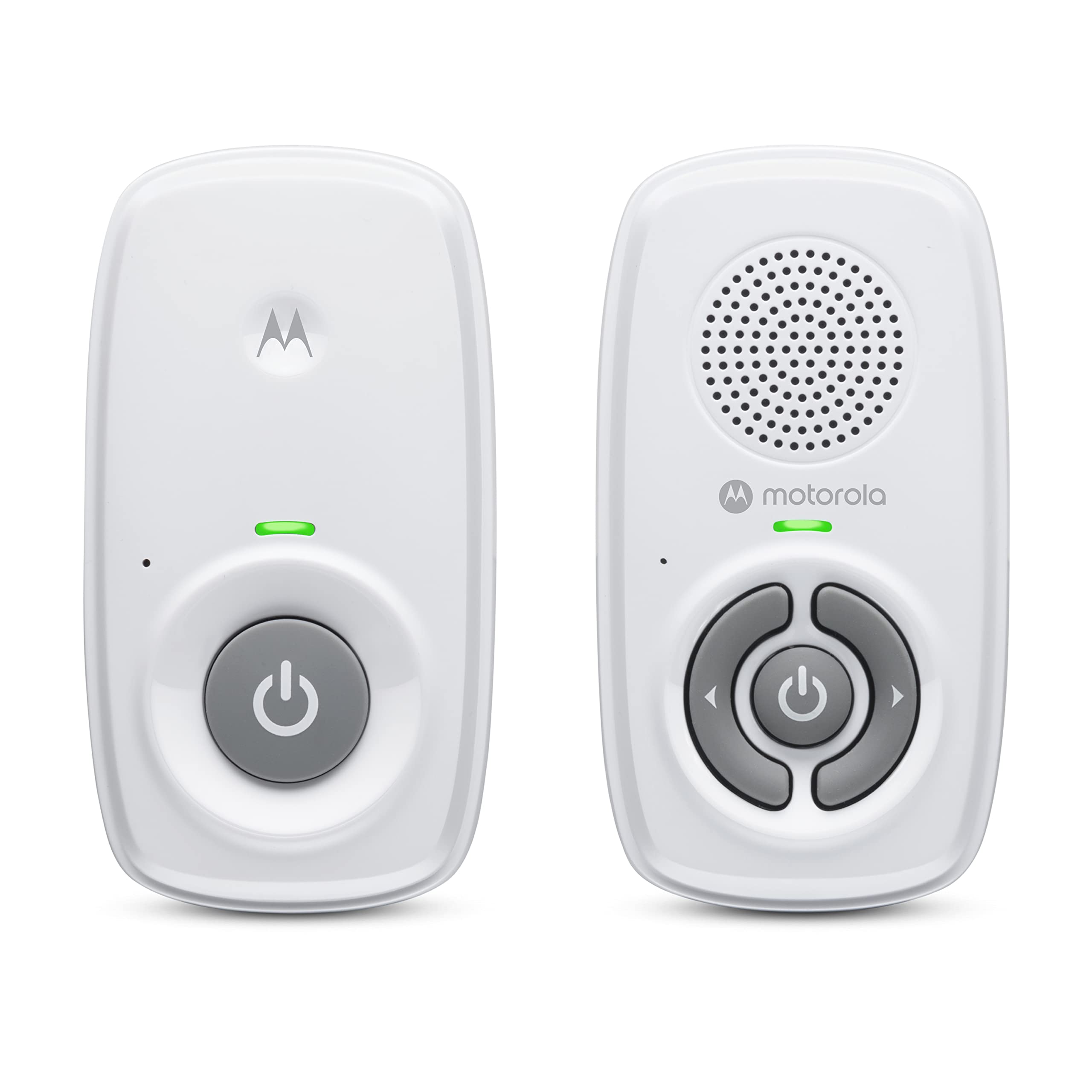 Motorola Nursery AM21 front view showing baby unit and parent unit for secure monitoring