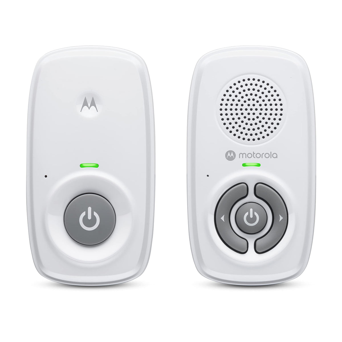 Motorola Nursery AM21 front view showing baby unit and parent unit for secure monitoring