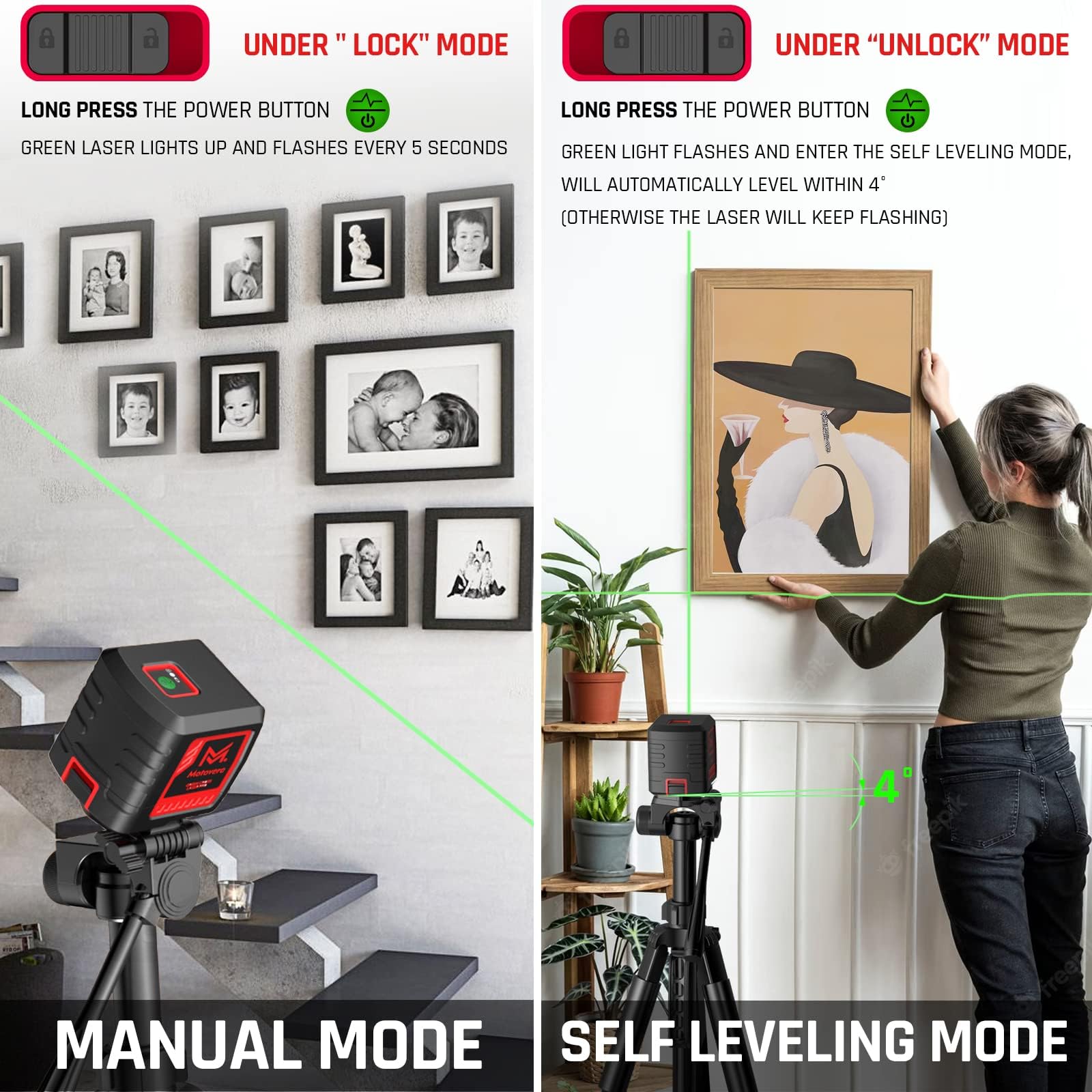 Motovera on tripod illustrating stable setup and precise adjustments