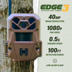 Moultrie EDGE 3 back panel and ports visible with easy access and secure connections