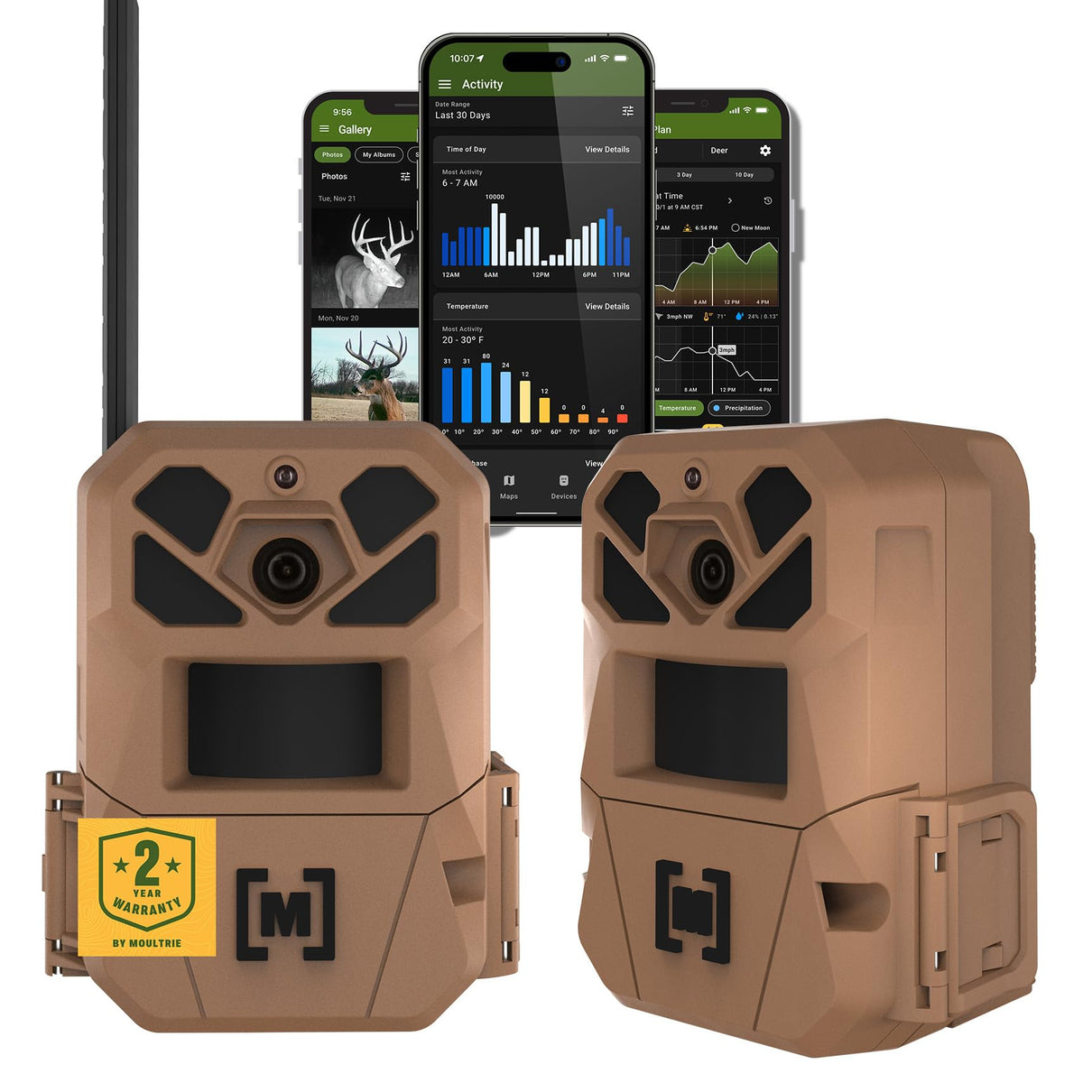 Moultrie EDGE 3 front view showing rugged housing and camera lens for durable field use