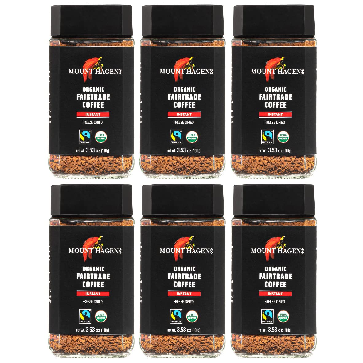 Mount Hagen jar front packaging showing organic label and convenience
