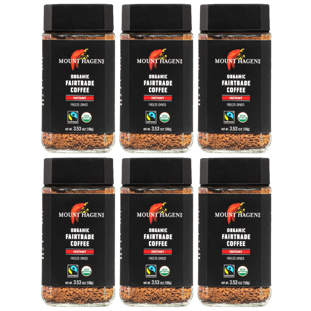 Mount Hagen jar front packaging showing organic label and convenience