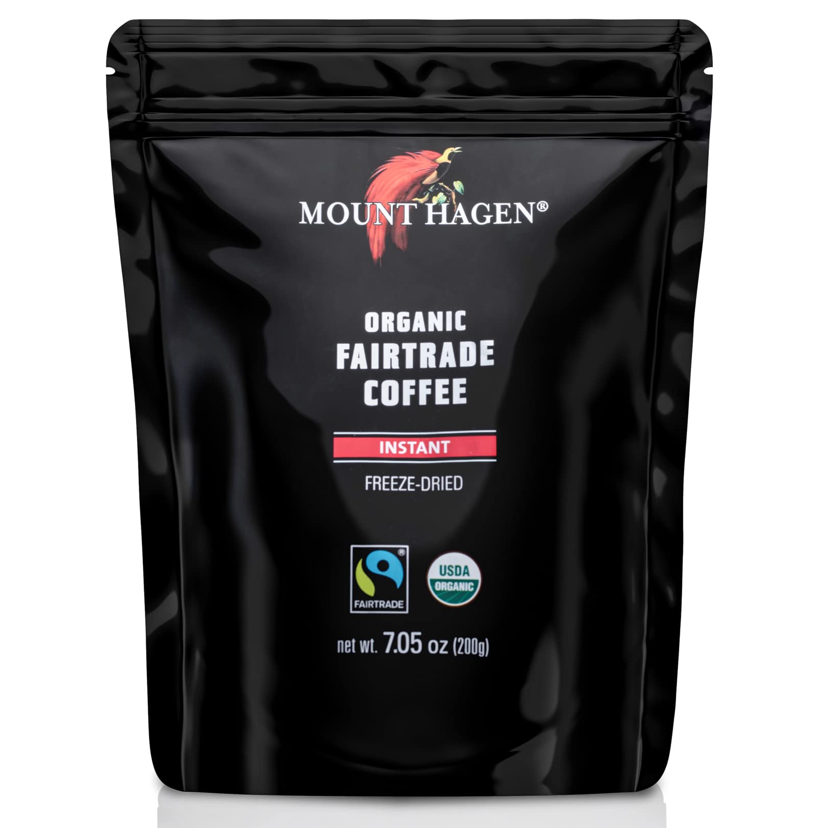 Mount Hagen front pouch showing branding and medium roast benefits