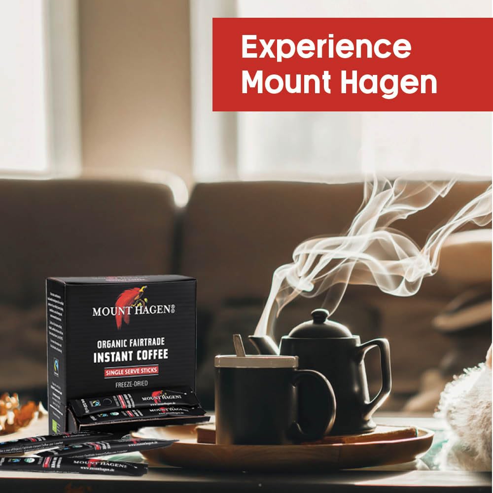 Mount Hagen freeze-dried granules in hand demonstrating fast dissolving and ready use