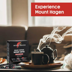 Mount Hagen freeze-dried granules in hand demonstrating fast dissolving and ready use
