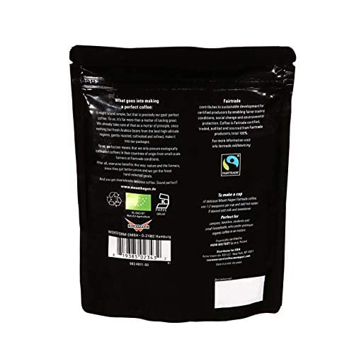 Mount Hagen refill pouch being poured into a reusable jar for freshness