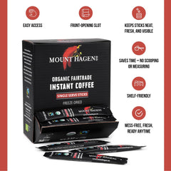 Mount Hagen single stick close-up with clear Organic and Fairtrade seals visible