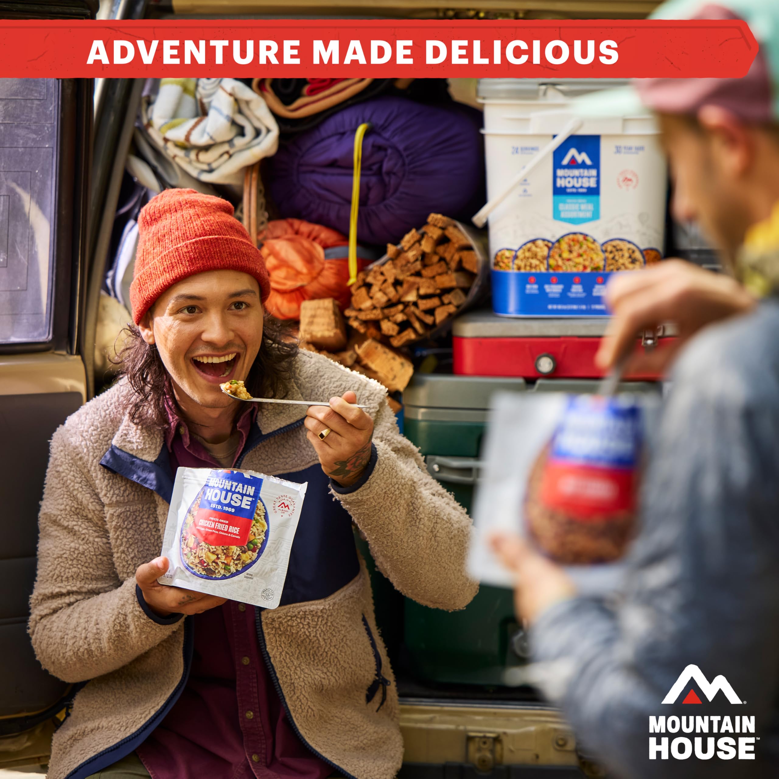 Mountain House meal enjoyed by hikers showing energy for trails
