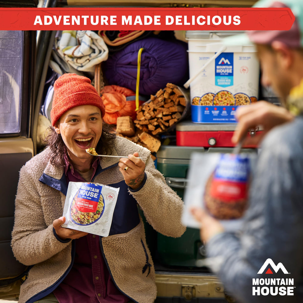 Mountain House meal enjoyed by hikers showing energy for trails