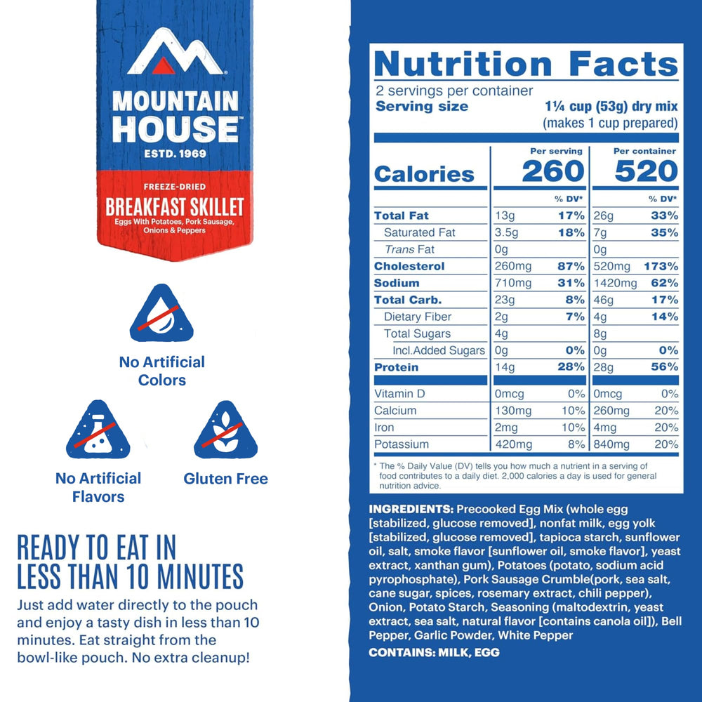 Mountain House close-up of freeze-dried ingredients highlighting quality