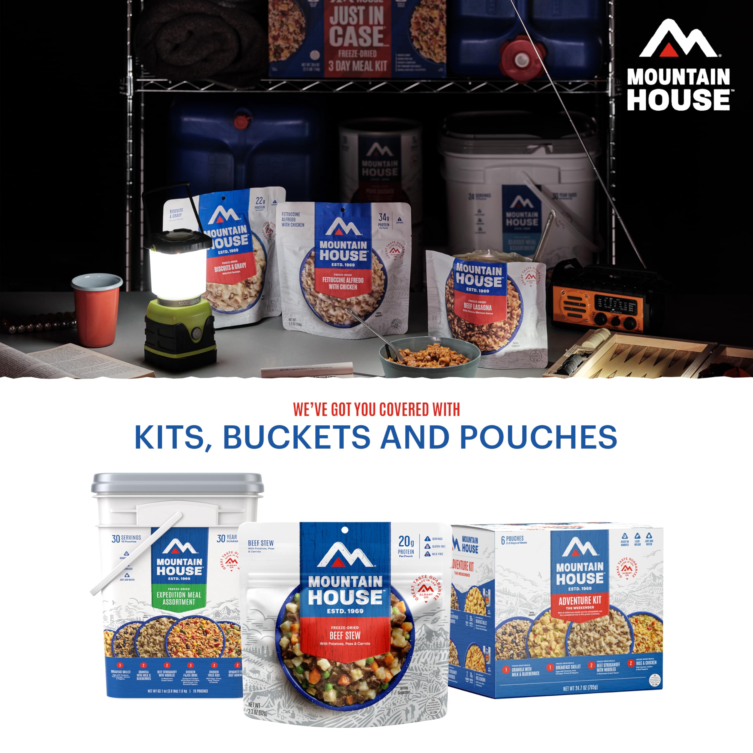 Mountain House pouch with TerraCycle info showing sustainable disposal