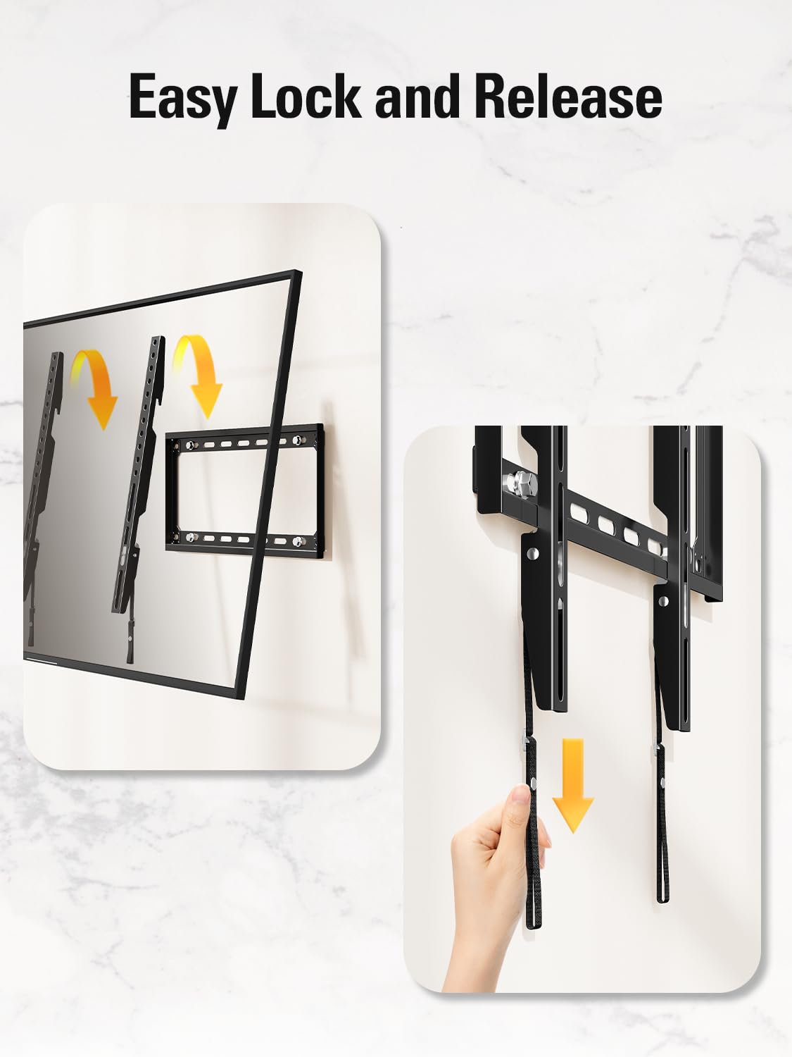 Mounting Dream quick-release pull straps detail for secure locking and easy removal