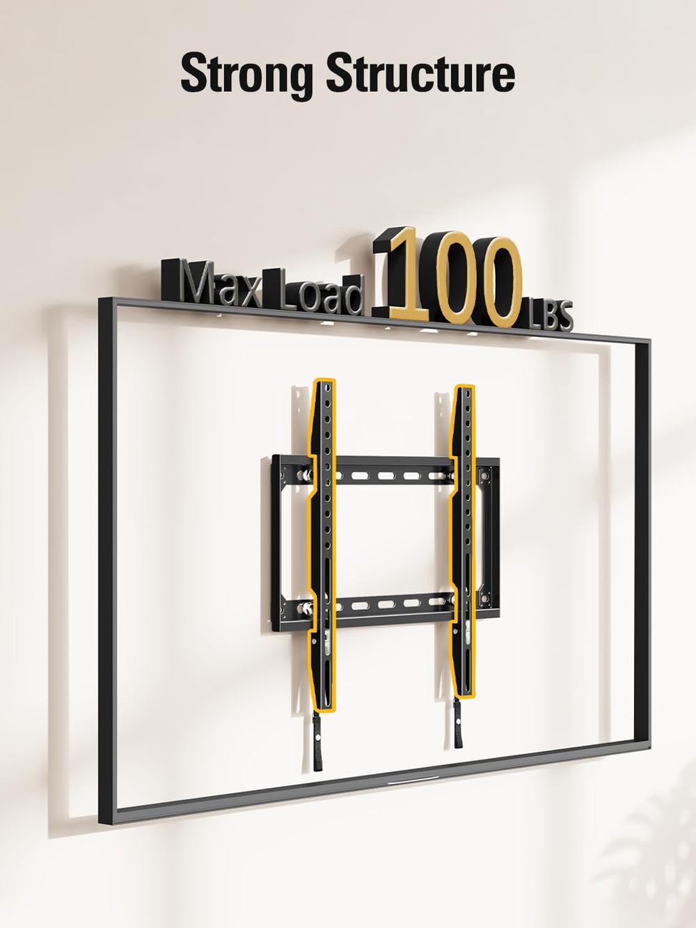 Mounting Dream side profile showing 1.1-inch gap for a flush, space-saving look