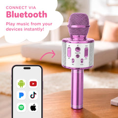 Child holding Move2Play mic at birthday party boosting confidence