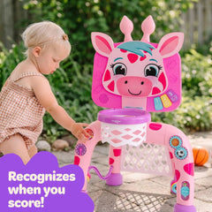 Move2Play giraffe with child making a basket promoting coordination