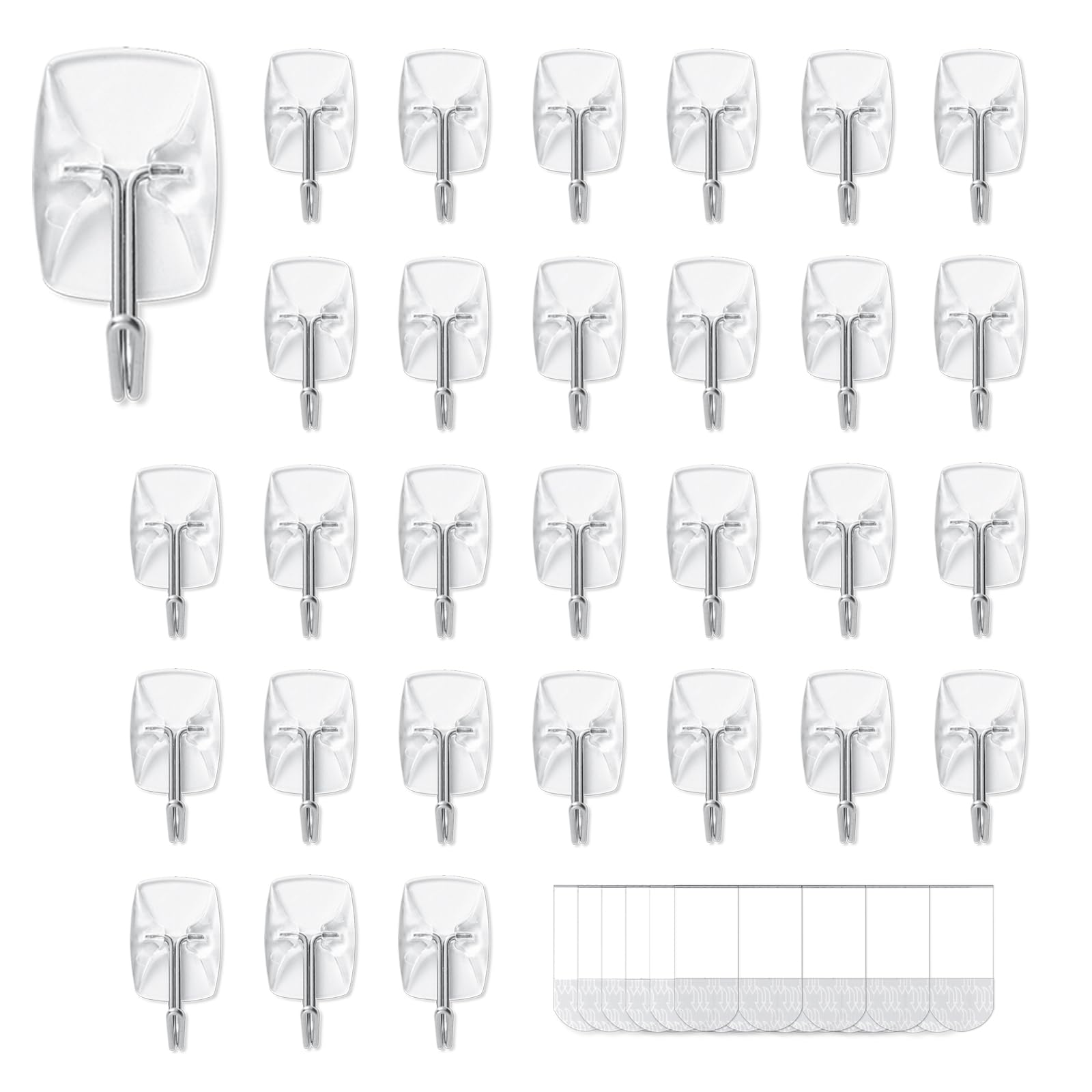 MOVELYST front view of clear hook showing compact profile and tidy look