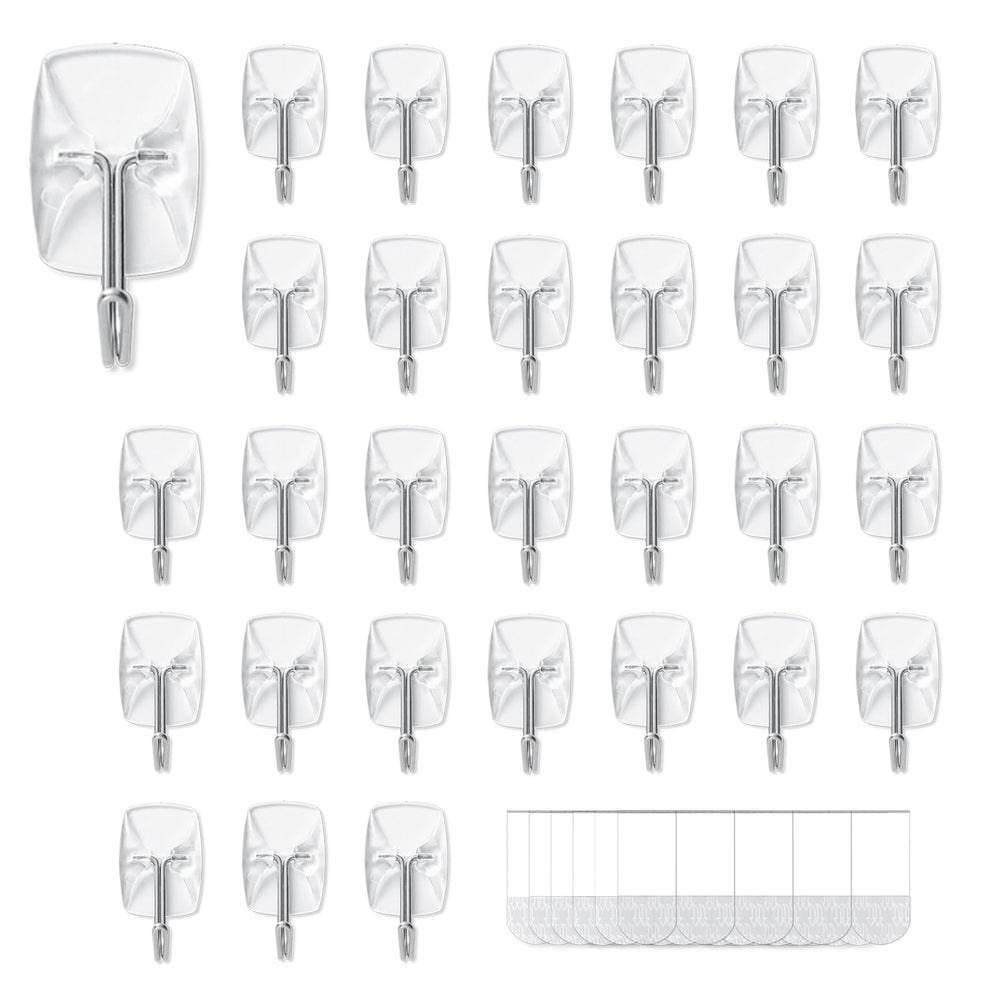 MOVELYST front view of clear hook showing compact profile and tidy look