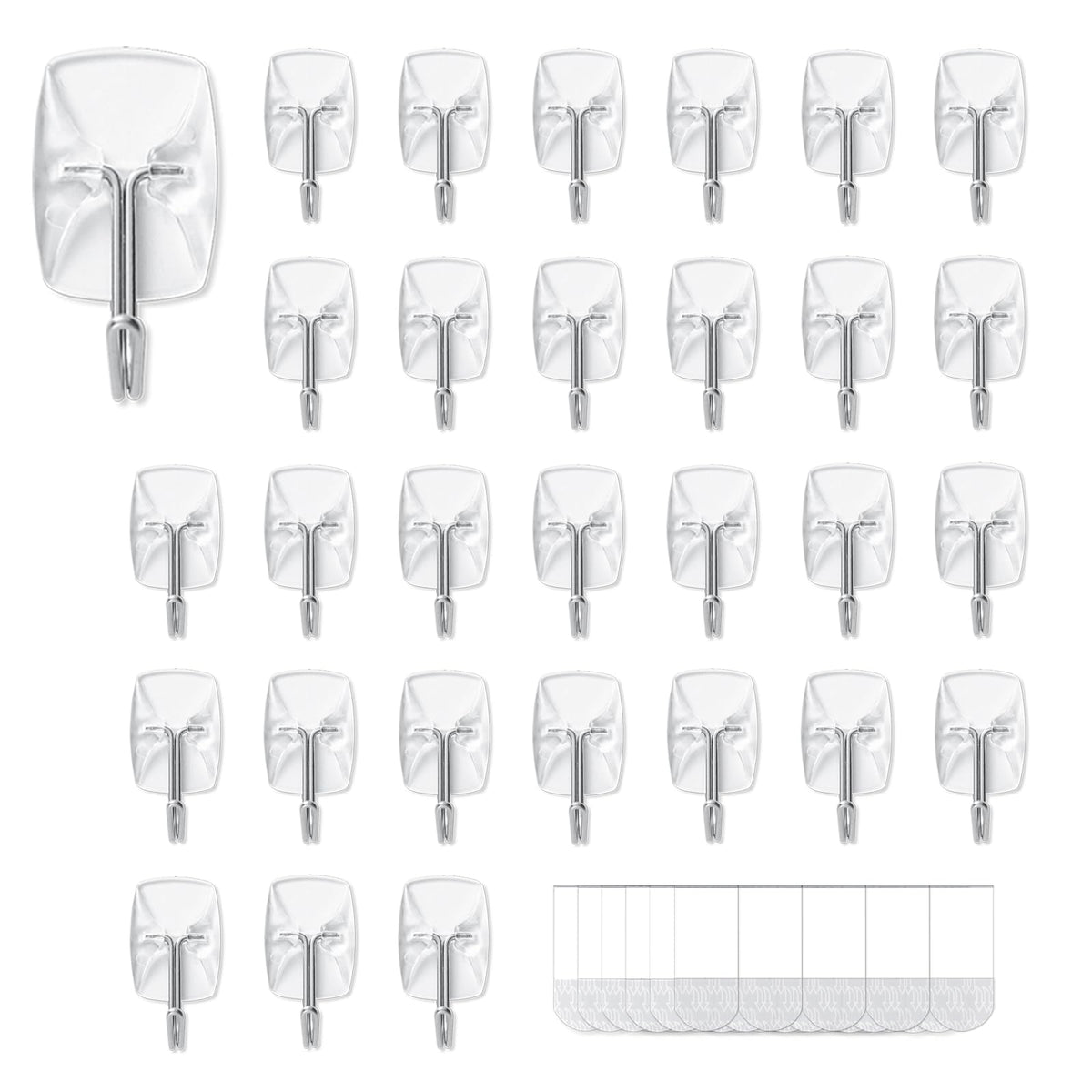 MOVELYST front view of clear hook showing compact profile and tidy look