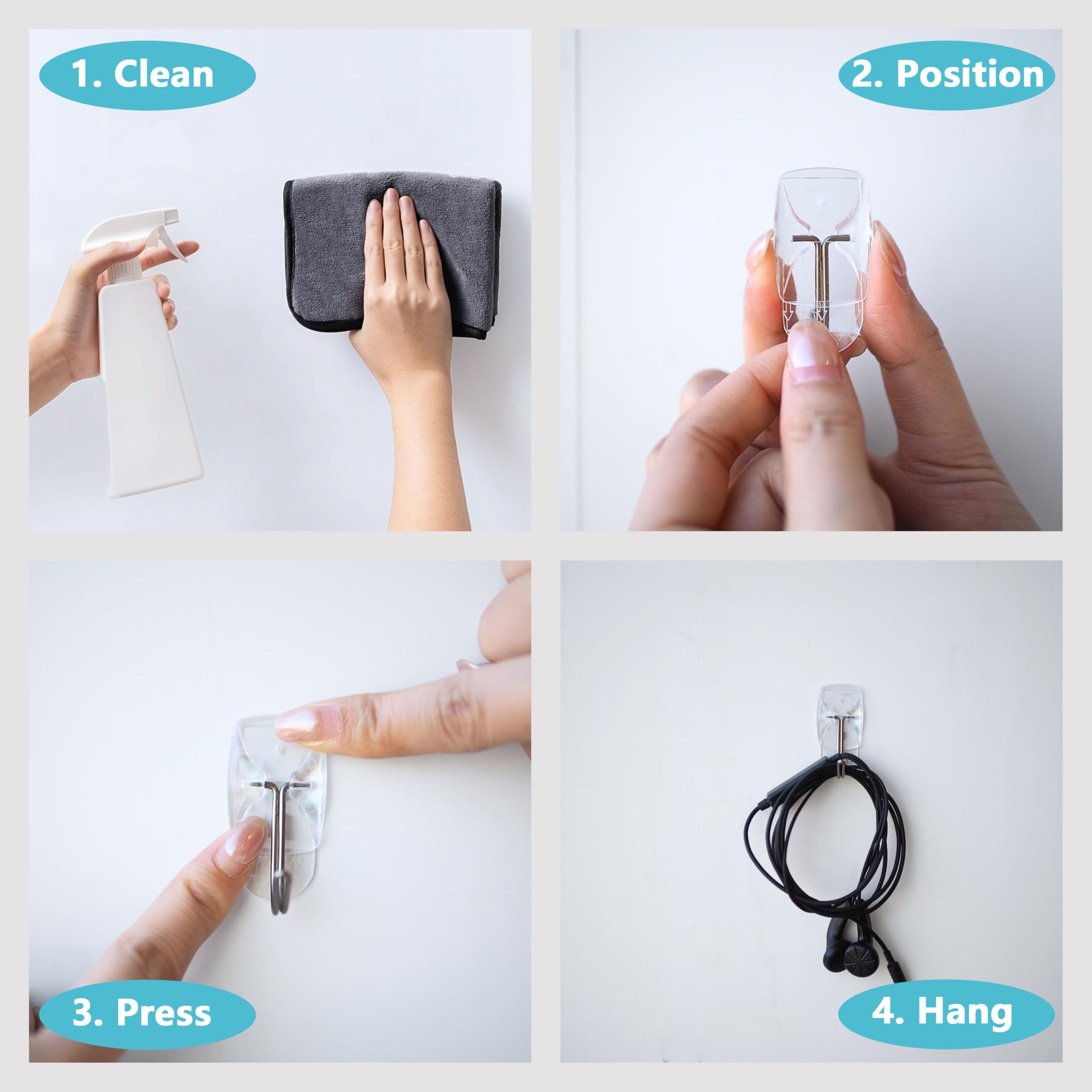 MOVELYST box contents with 30 hooks and 40 strips for value and convenience