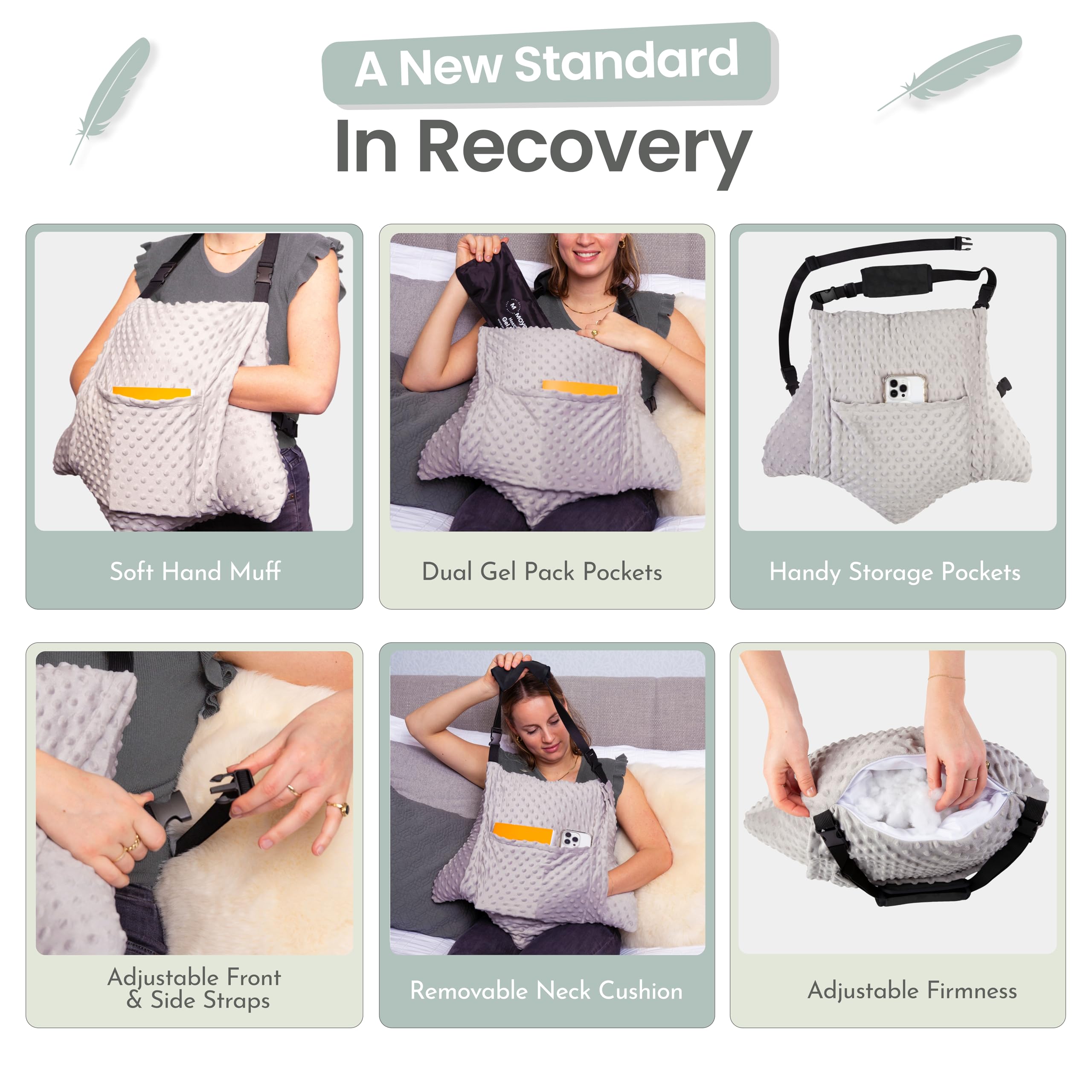MOYOAMA gel pack detail illustrating removable temperature therapy option