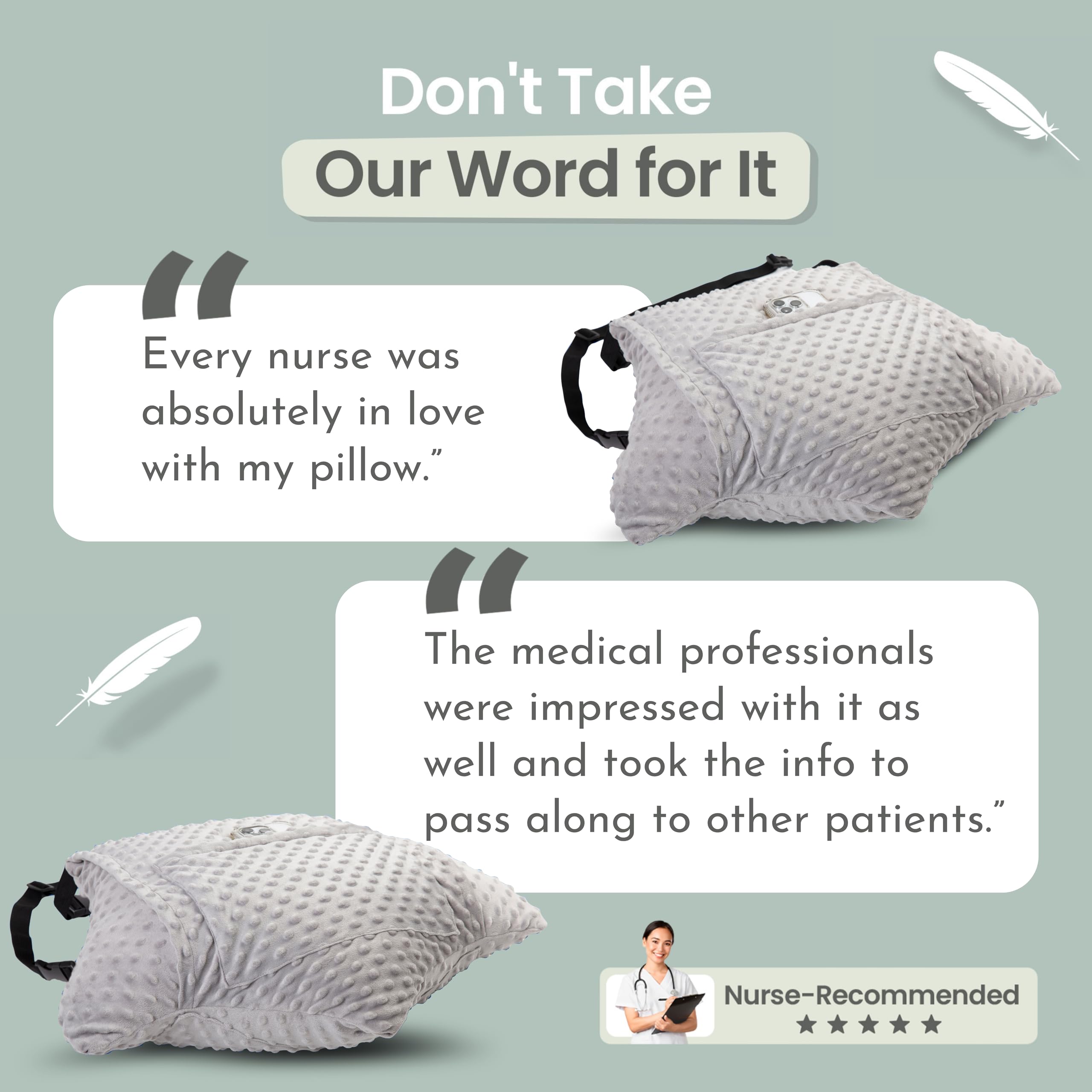 MOYOAMA pillow in use seated offering incision protection while sitting