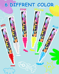 MQJJSM six dry erase markers laid out with board, ready for colorful notes