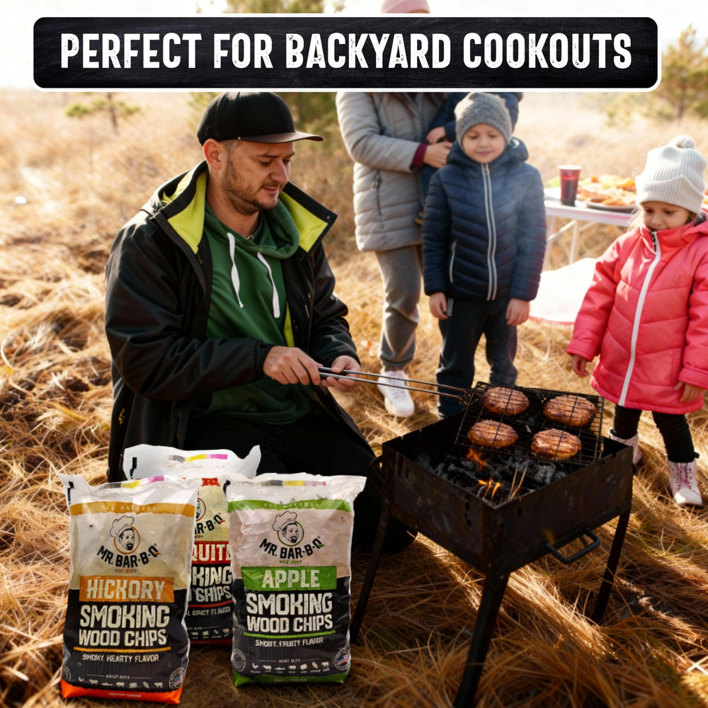 Mr. Bar-B-Q bag held in hand showing 1.8 lb scale for portion reference