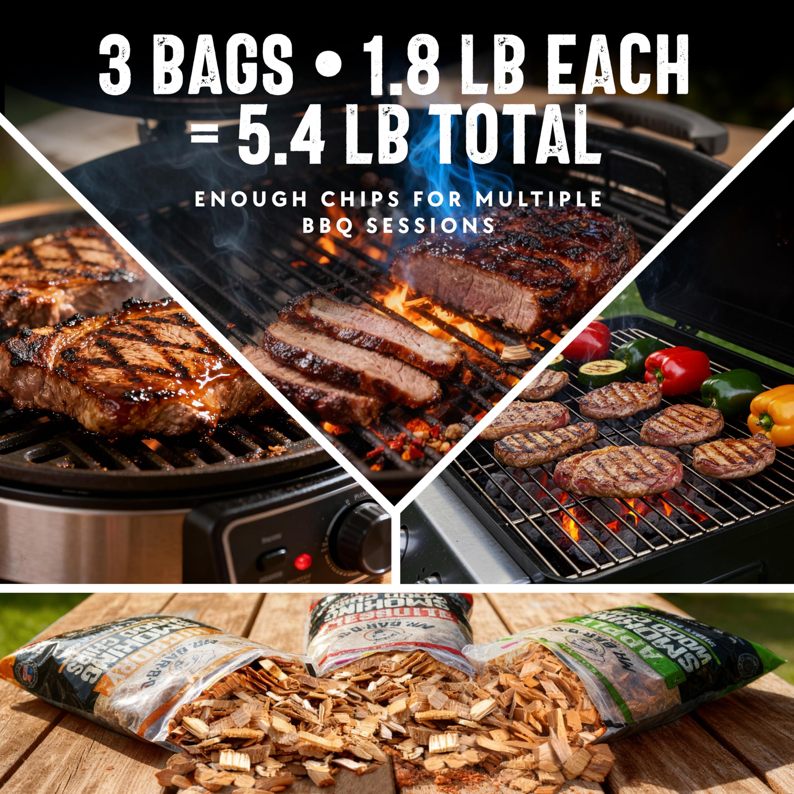 Mr. Bar-B-Q chips in foil pouch on gas grill demonstrating easy smoker use