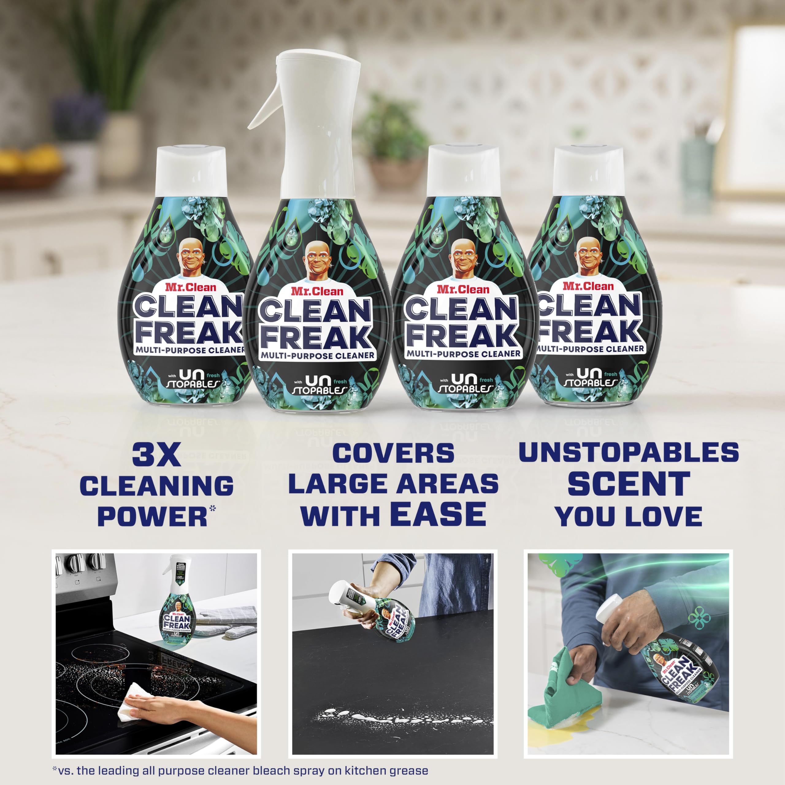Mr. Clean Power Nozzle close-up showing ergonomic design and control benefit