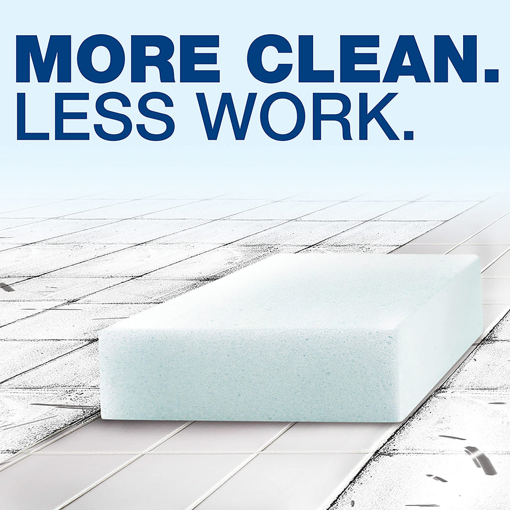 Mr.Clean erasing wall scuff marks leaving surface cleaner and smoother