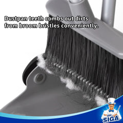 MR.SIGA foam-wrapped handle grip for comfortable sweeping and reduced hand fatigue