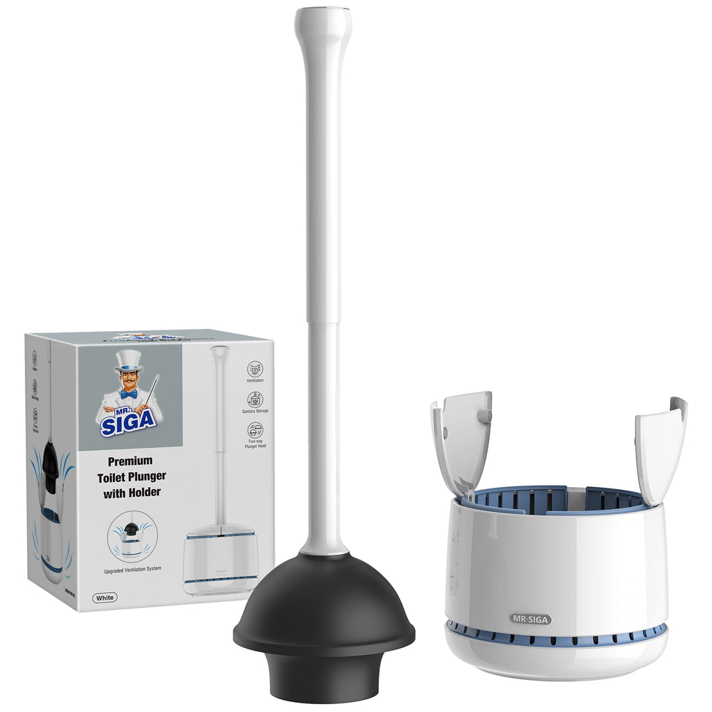MR.SIGA front view of plunger and holder showing neat storage and concealed head
