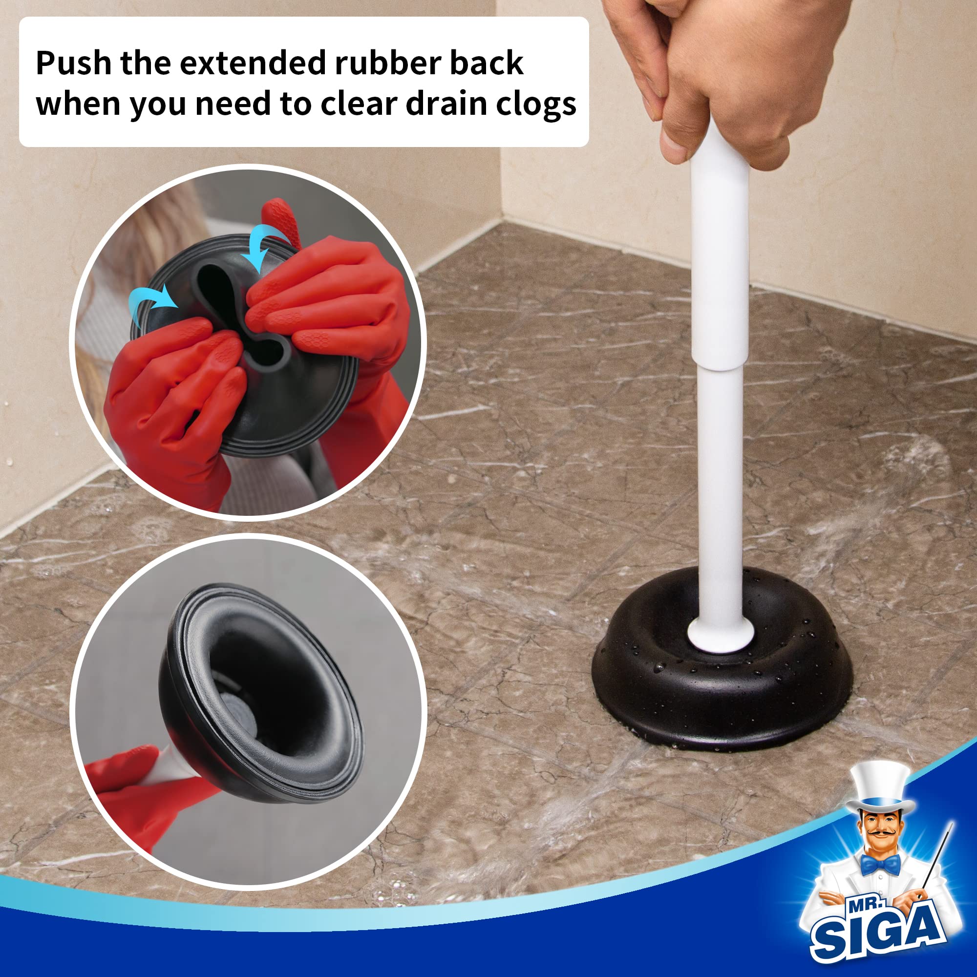 MR.SIGA plunger beside ruler for size and scale comparison and fit confirmation