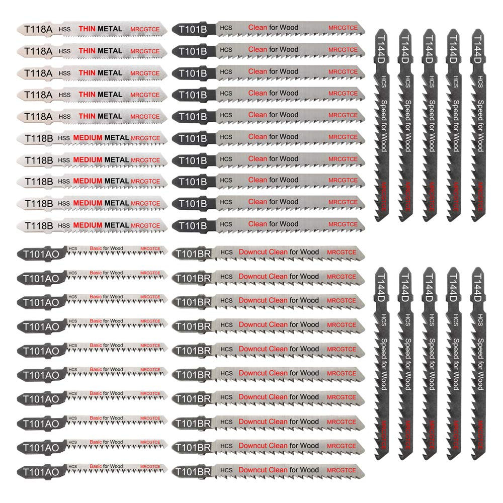 MRCGTCE open case showing organized 50-piece blade set for quick access