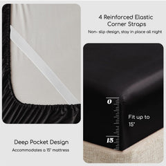 MR&HM flat sheet spread on Twin XL bed, smooth silky appearance