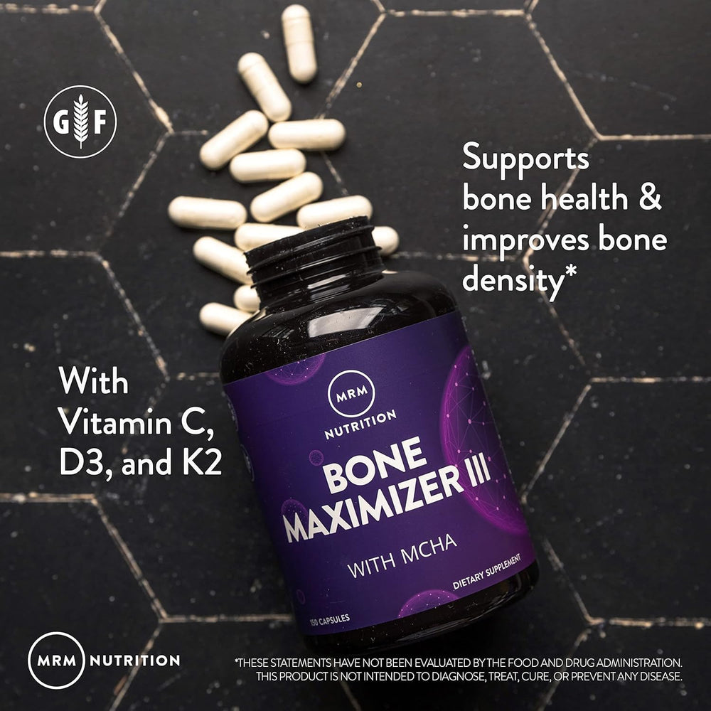 MRM capsules beside a balanced meal to show taking with food improves absorption