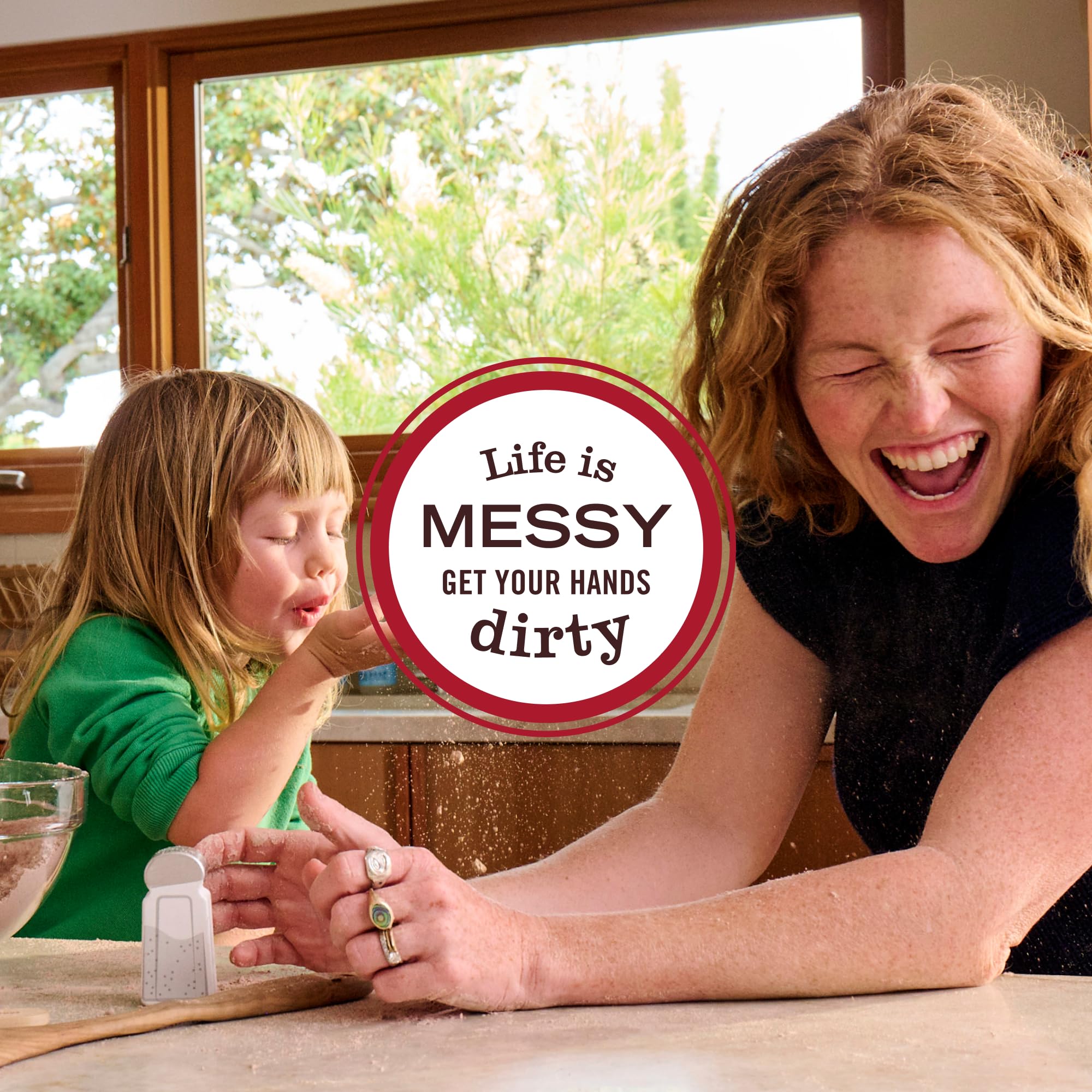 Mrs. MEYER'S in a kitchen lifestyle scene conveying warm scent and home-fresh benefit