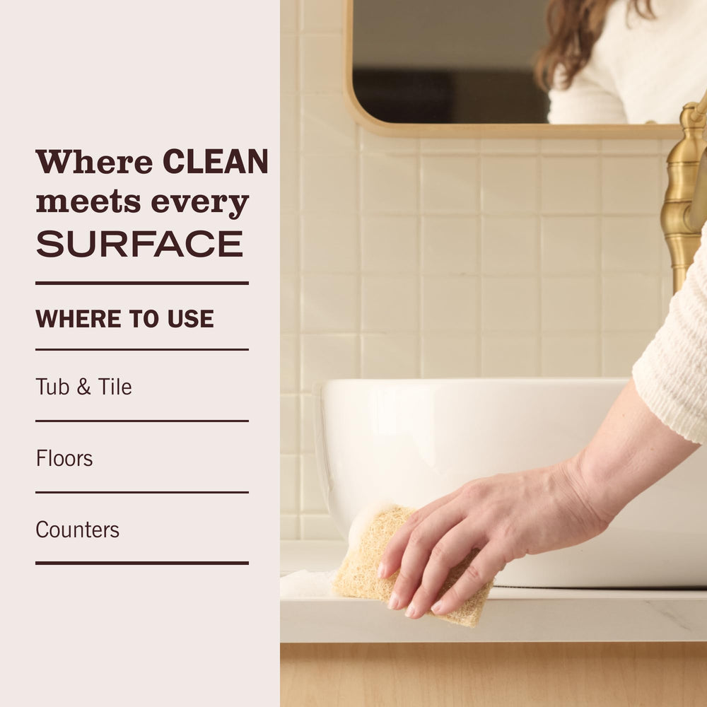 drop of Mrs. MEYER'S concentrate on a surface showing thin texture that rinses clean