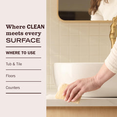 drop of Mrs. MEYER'S concentrate on a surface showing thin texture that rinses clean