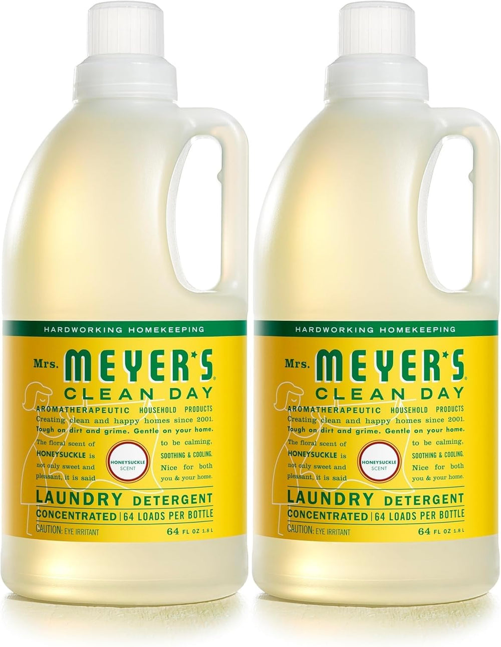 Mrs. MEYER'S front packaging showing honeysuckle scent and concentrated benefits