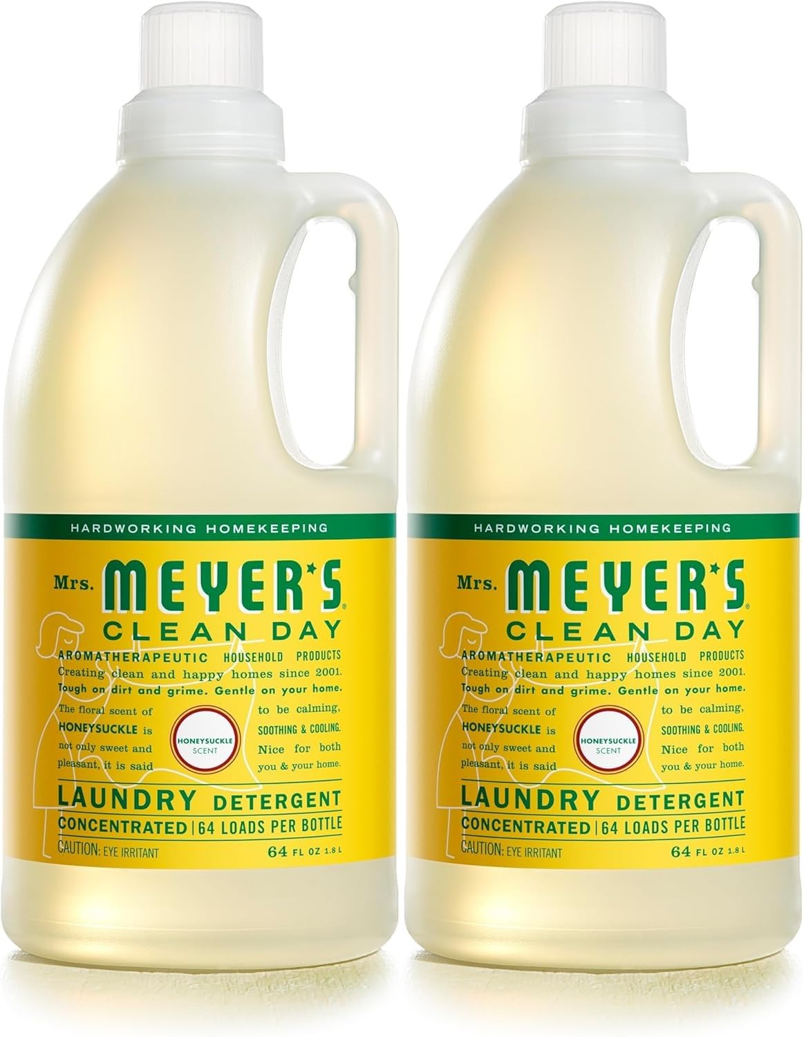 Mrs. MEYER'S front packaging showing honeysuckle scent and concentrated benefits