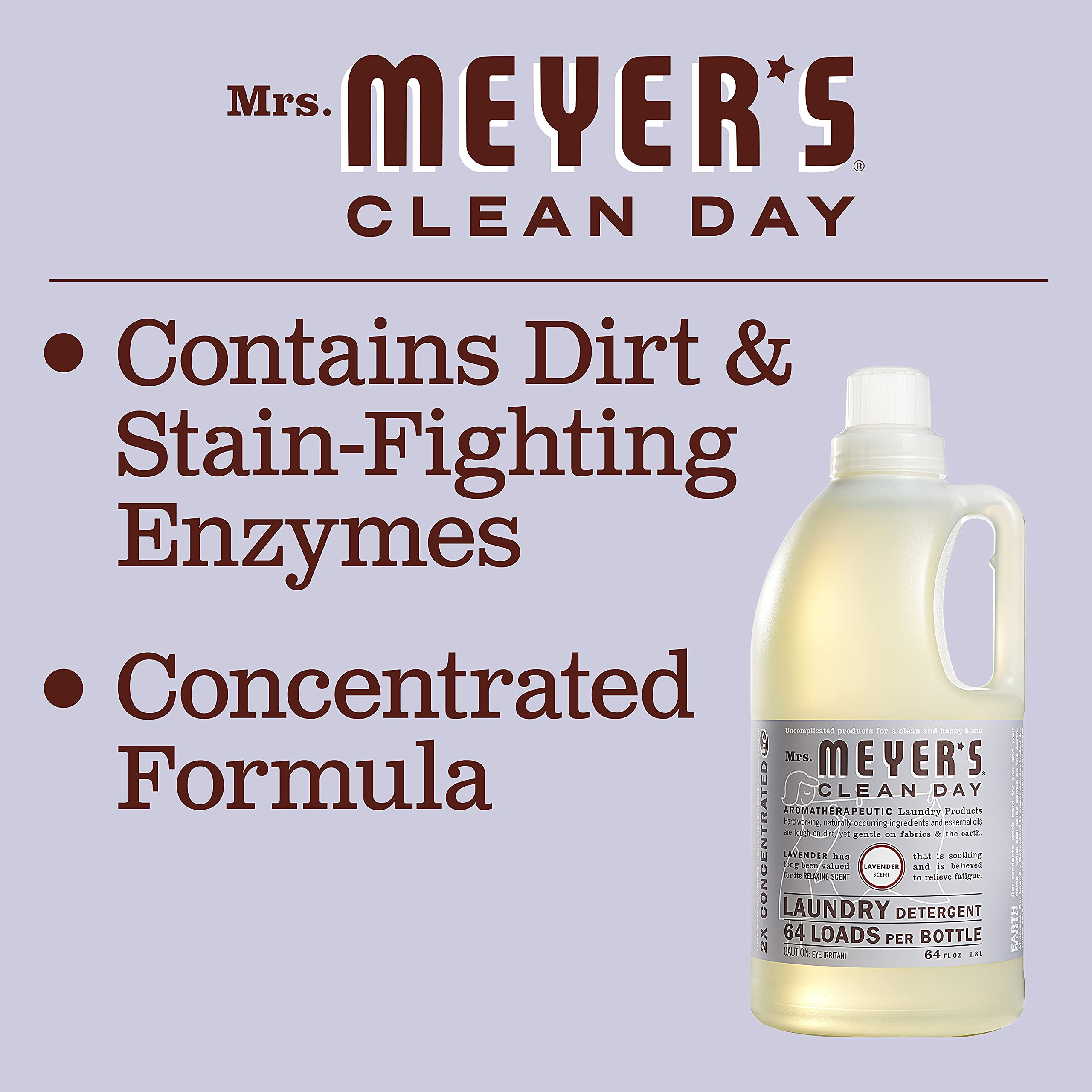 Mrs. Meyer's bottle beside a laundry basket demonstrating fresh results