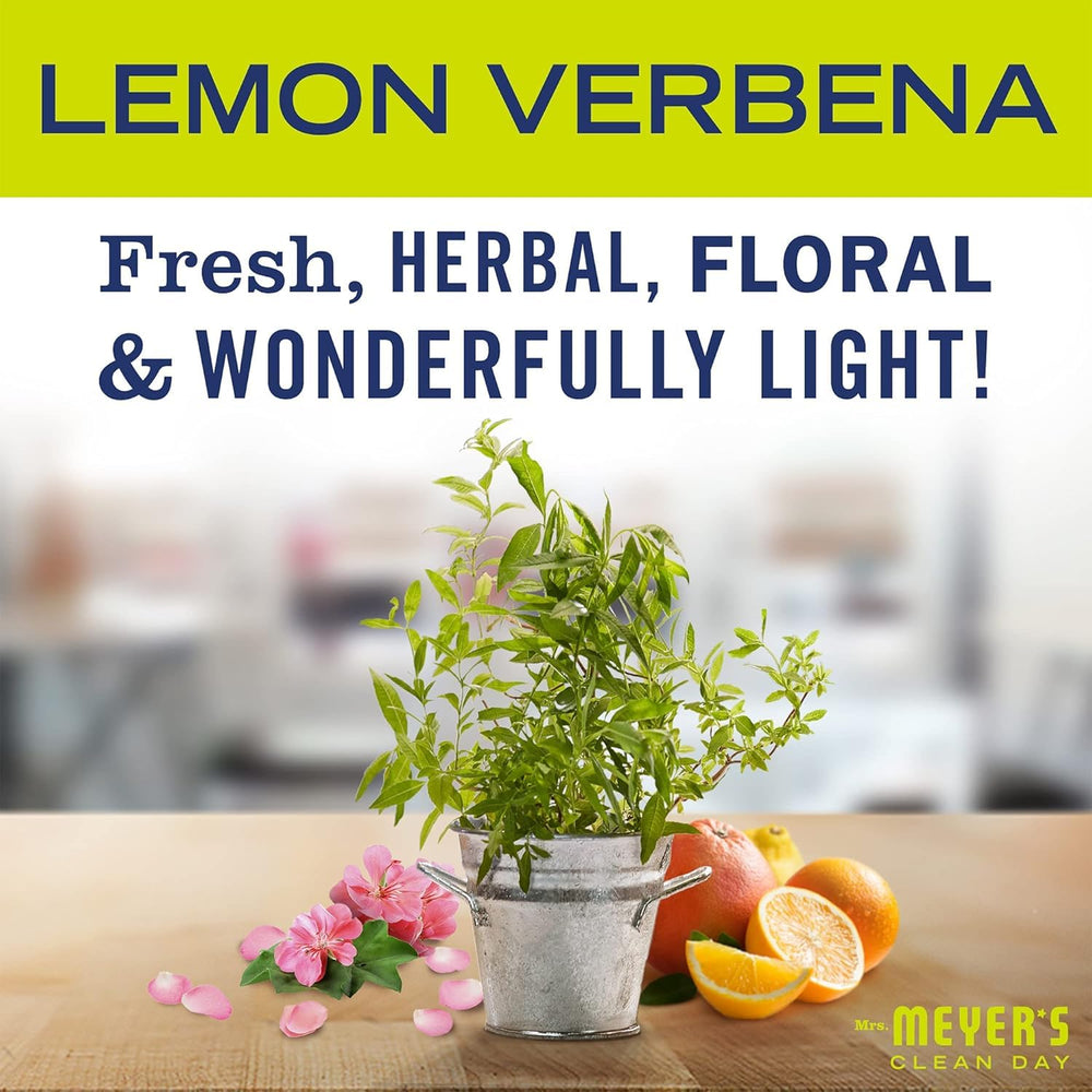 Mrs. MEYER'S pods on a clean kitchen counter conveying fresh scent and tidy results